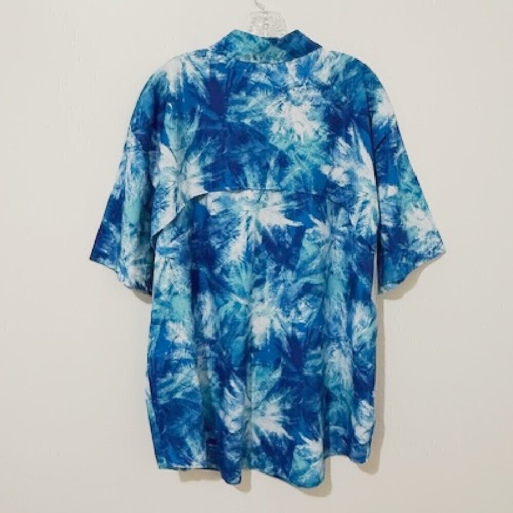 Reel Legends Mariner II Short Sleeve Shirt Blue & White Fishing Vented Men's XL - Picture 2 of 6